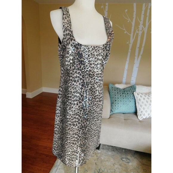 Gorgeous BAILEY 44 Sequined Animal Print Sleeveless Sheath Dress 10 EXCELLENT!!! - Picture 3 of 8